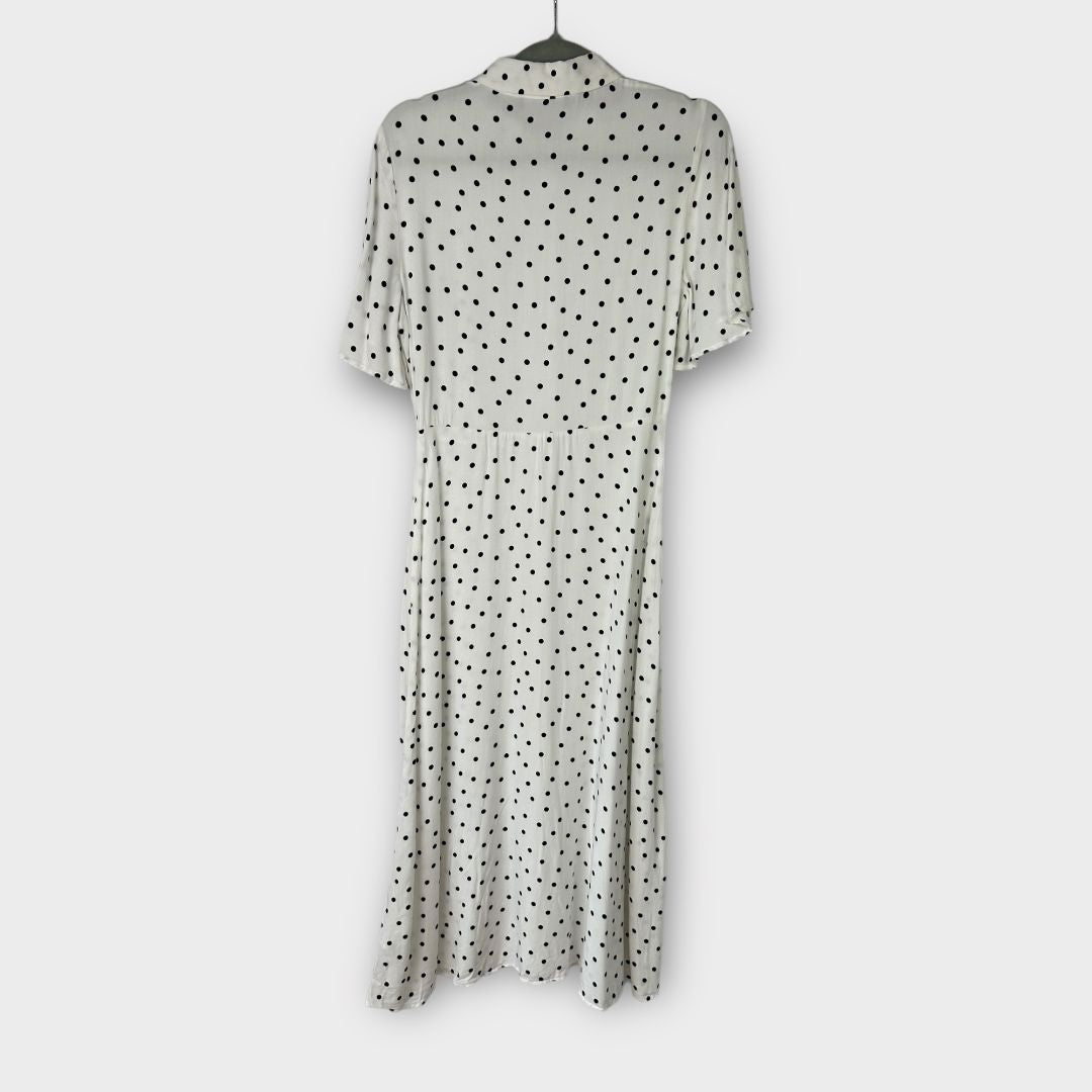 M&amp;S Polka Dot Midi Shirt Dress - 6