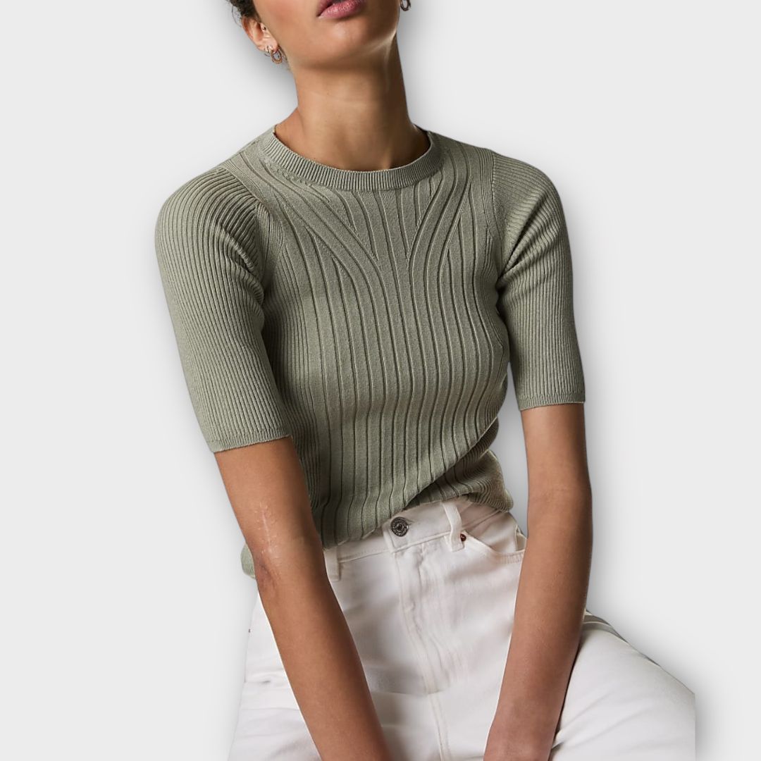 M&amp;S Ribbed Knit Top - 10 (M)