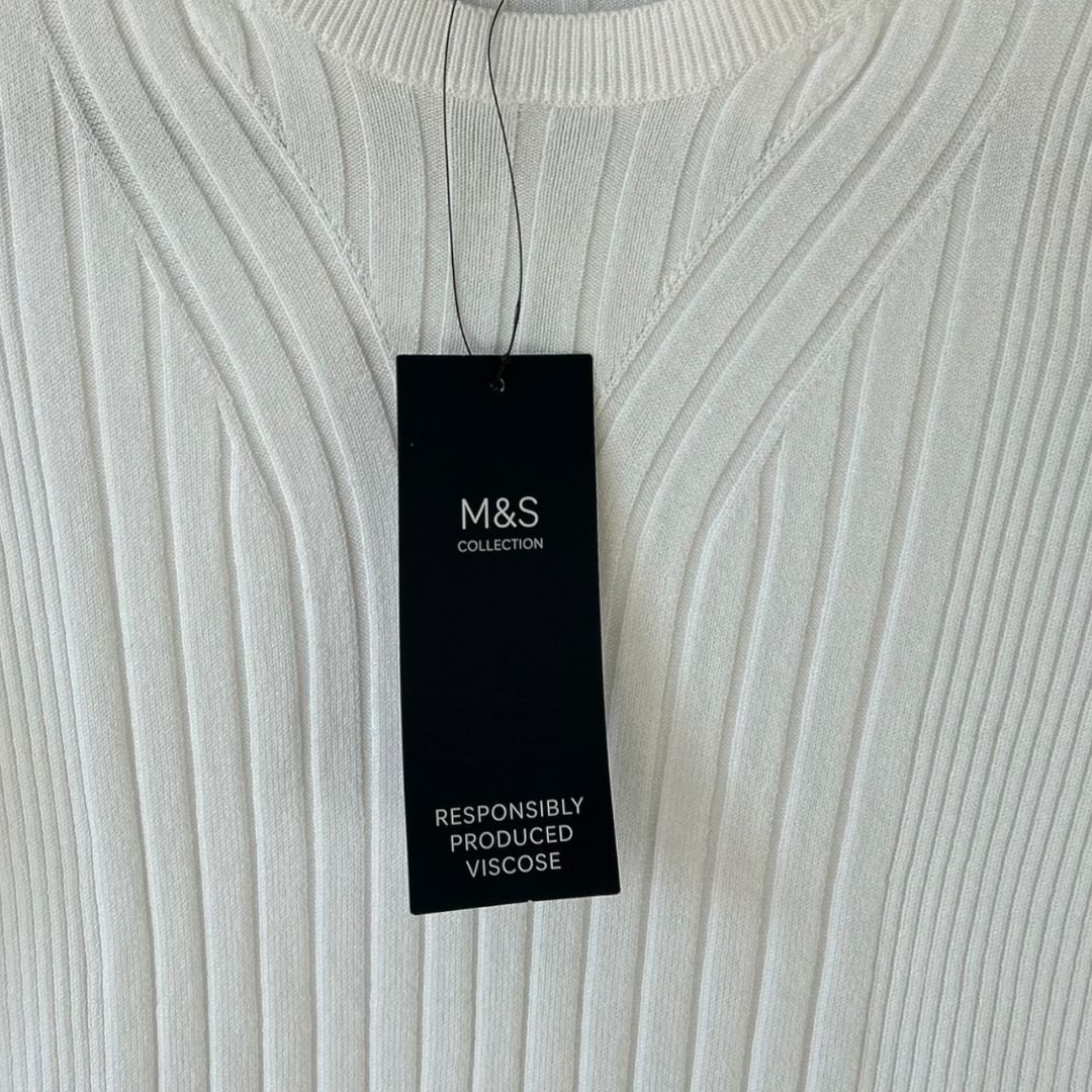 M&amp;S Ribbed Knit Top - 10 (M)