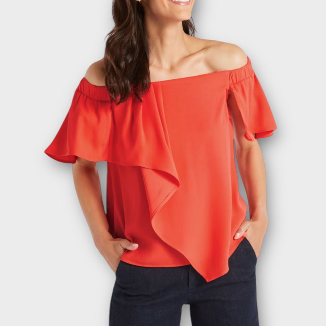 M&amp;S Ruffle Bardot Top - 18