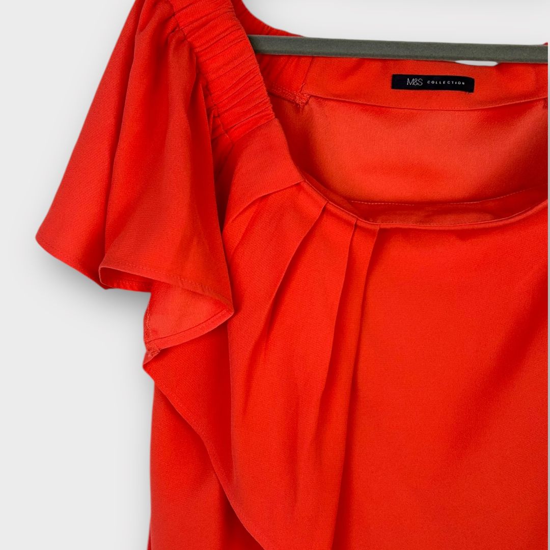 M&amp;S Ruffle Bardot Top - 18