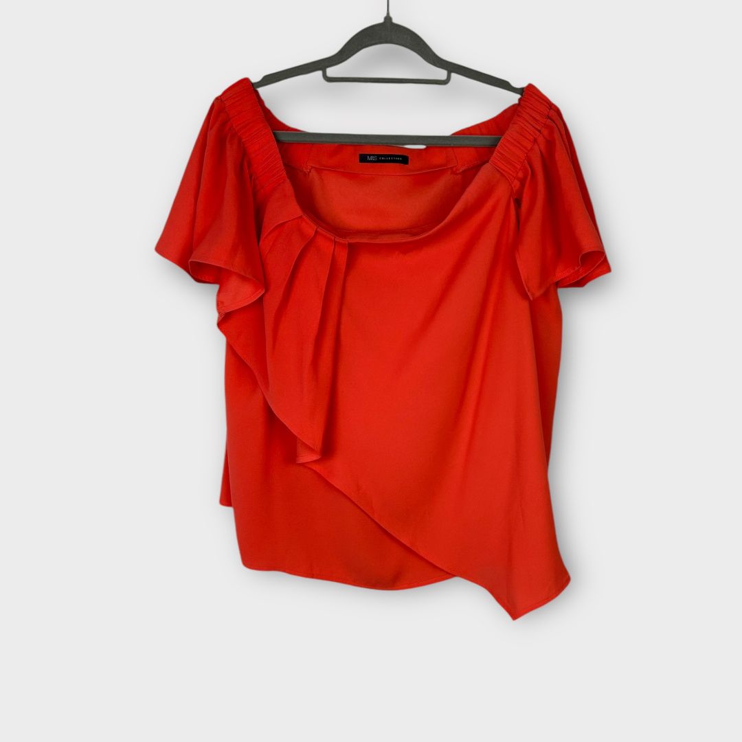 M&amp;S Ruffle Bardot Top - 18
