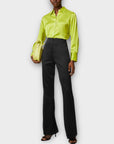 M&S Satin Slim Fit Flare Trousers - 10/12