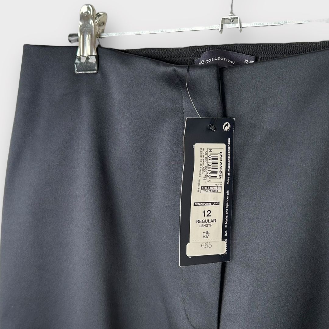 M&amp;S Satin Slim Fit Flare Trousers - 10/12