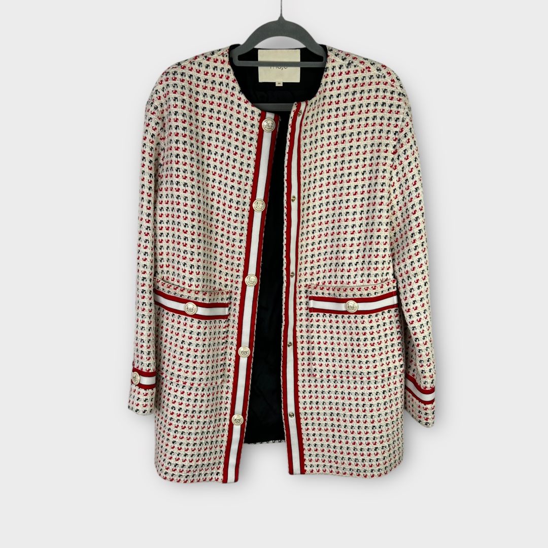 Maje Gerona Tweed Button Coat - 8