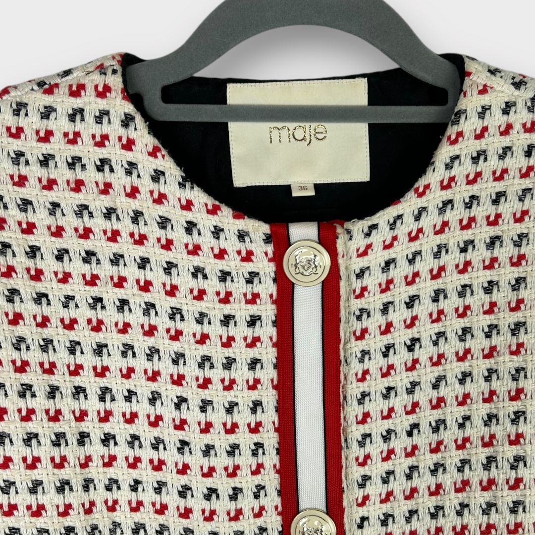 Maje Gerona Tweed Button Coat - 8