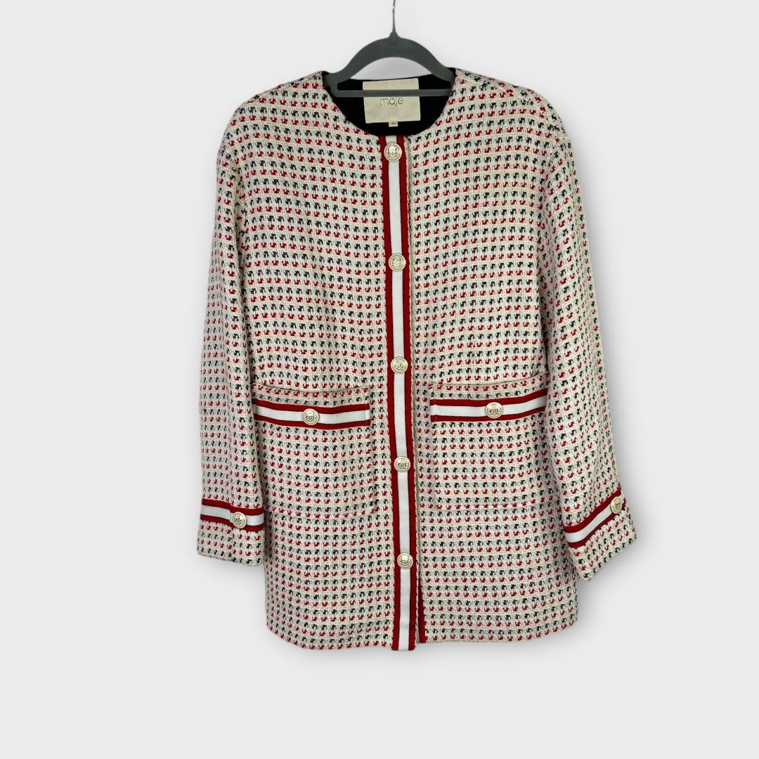 Maje Gerona Tweed Button Coat - 8
