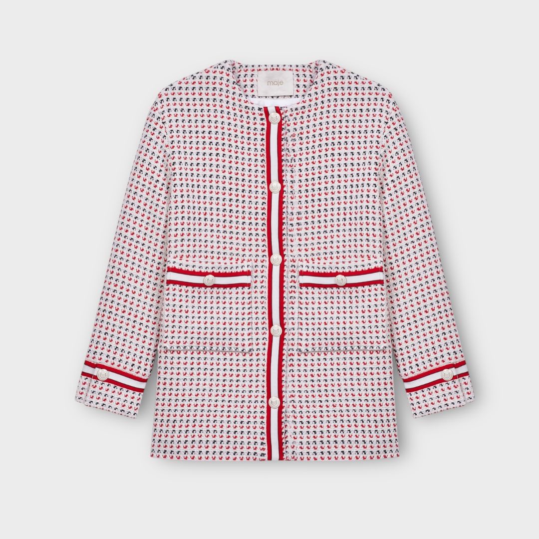 Maje Gerona Tweed Button Coat - 8