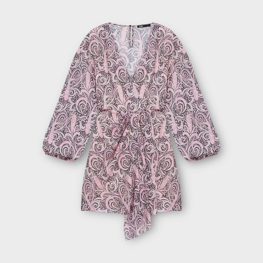 Maje Paisley Print Asymmetrical Dress - 10