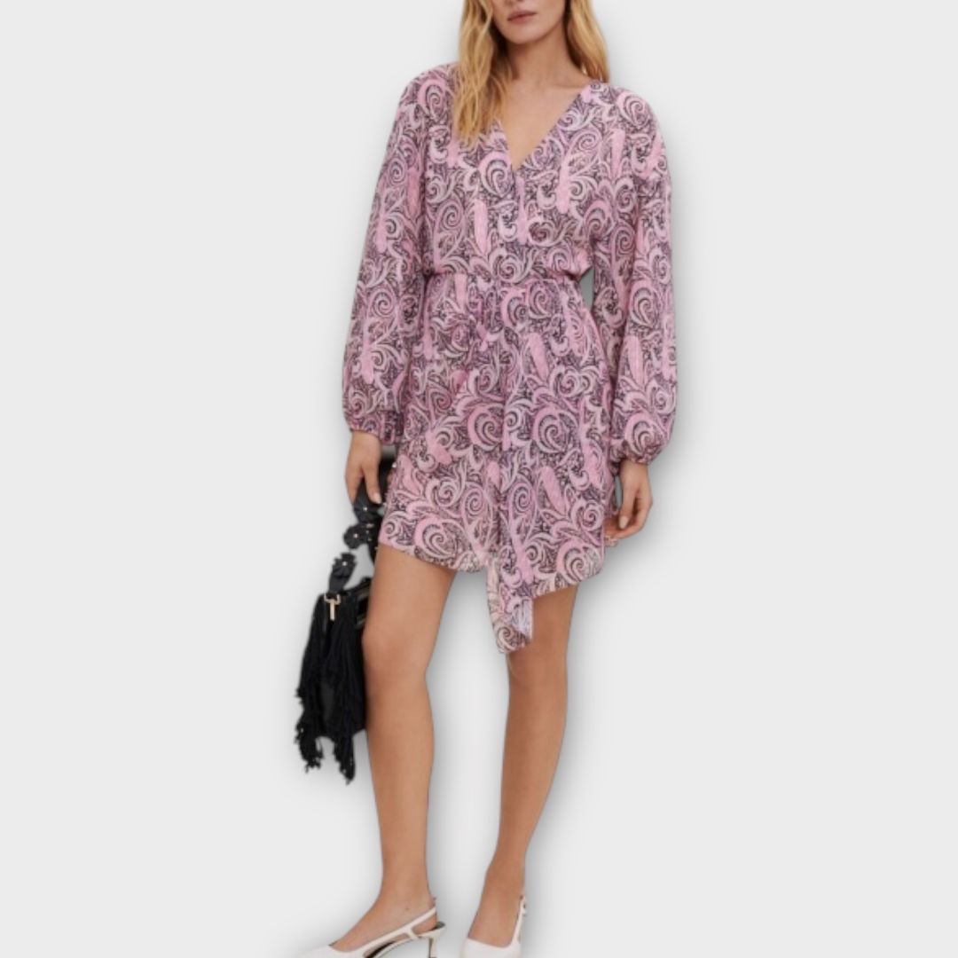 Maje Paisley Print Asymmetrical Dress - 10