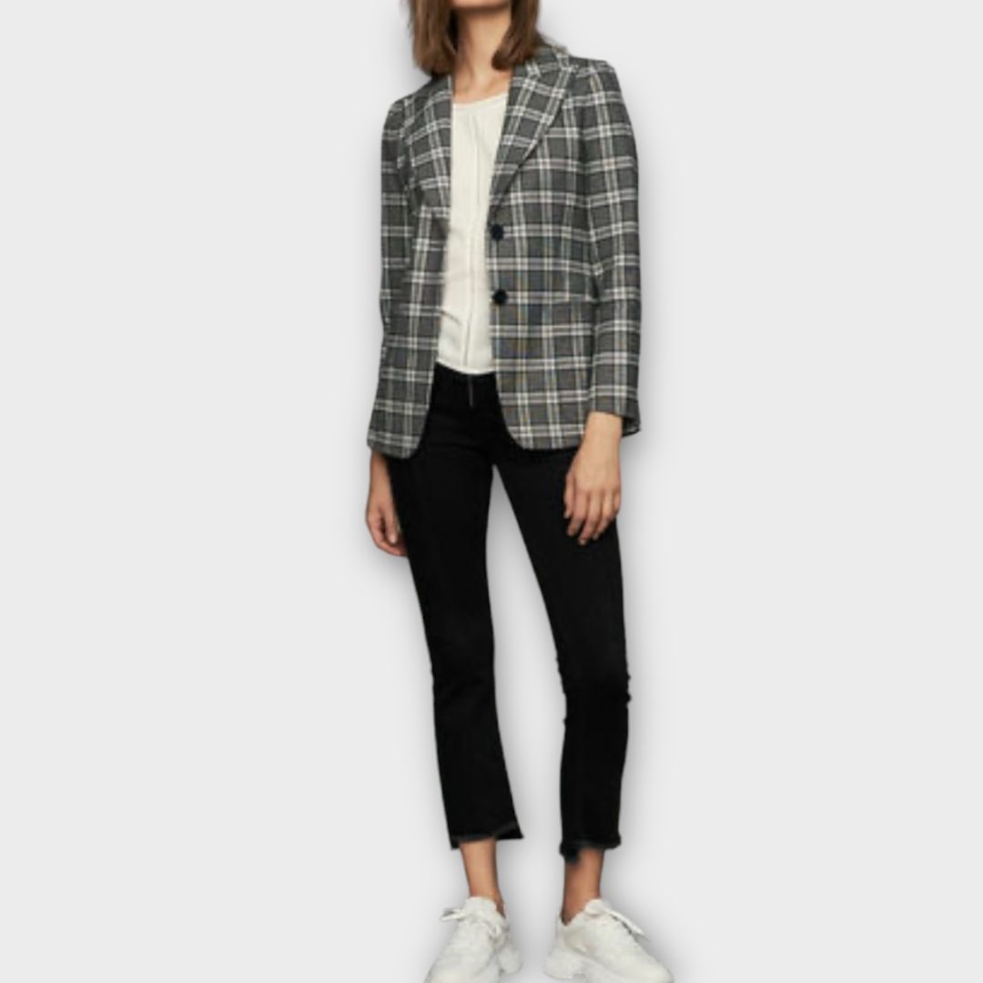 Maje Wool Check Blazer - 10