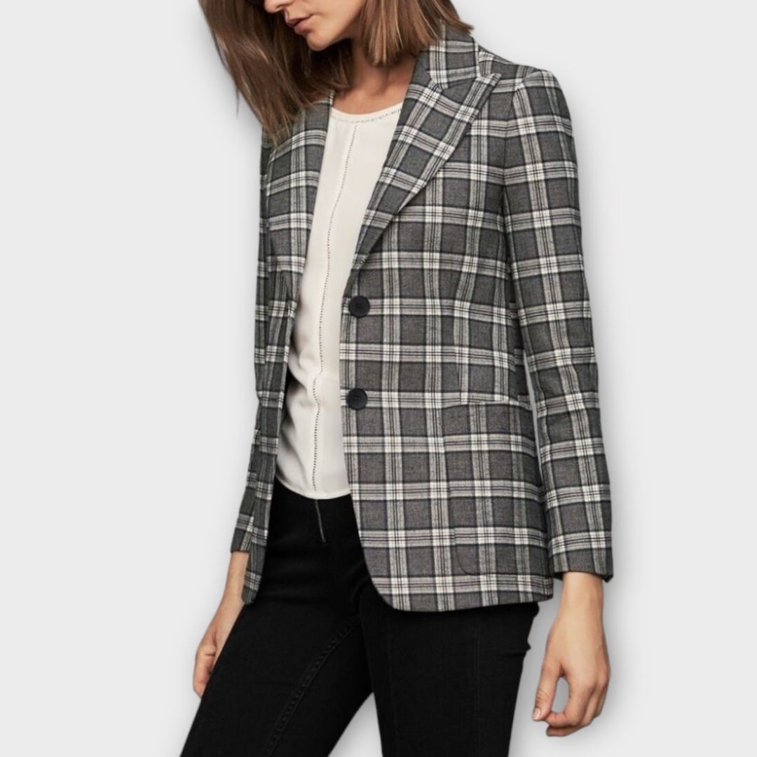 Maje Wool Check Blazer - 10