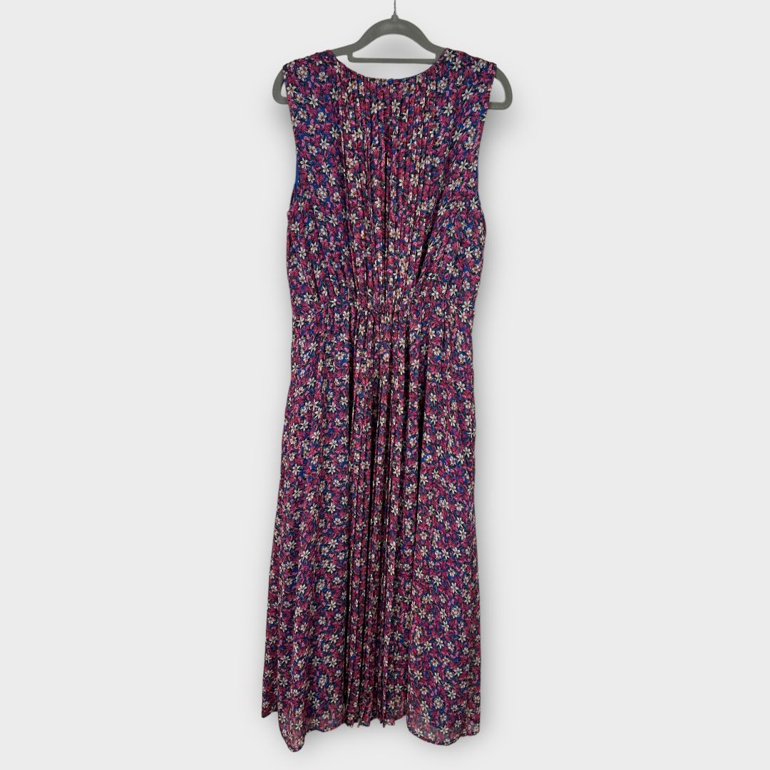 Mango Pleated Floral Midi Dress - L