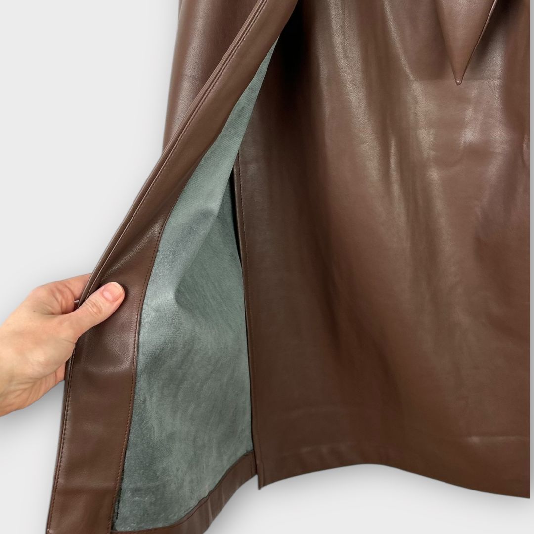 Maraislise Faux Leather Midi Skirt - 12