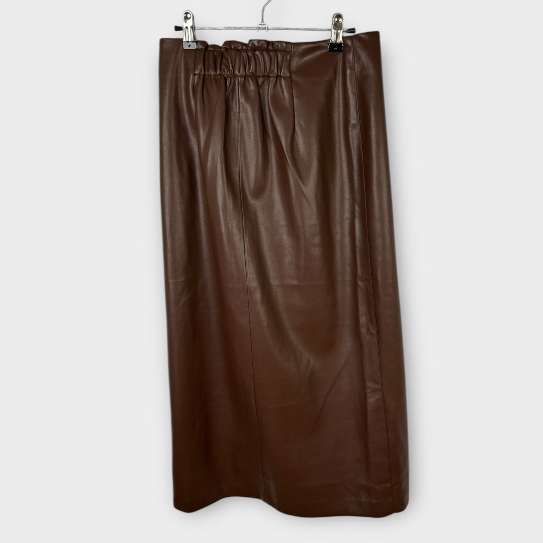 Maraislise Faux Leather Midi Skirt - 12