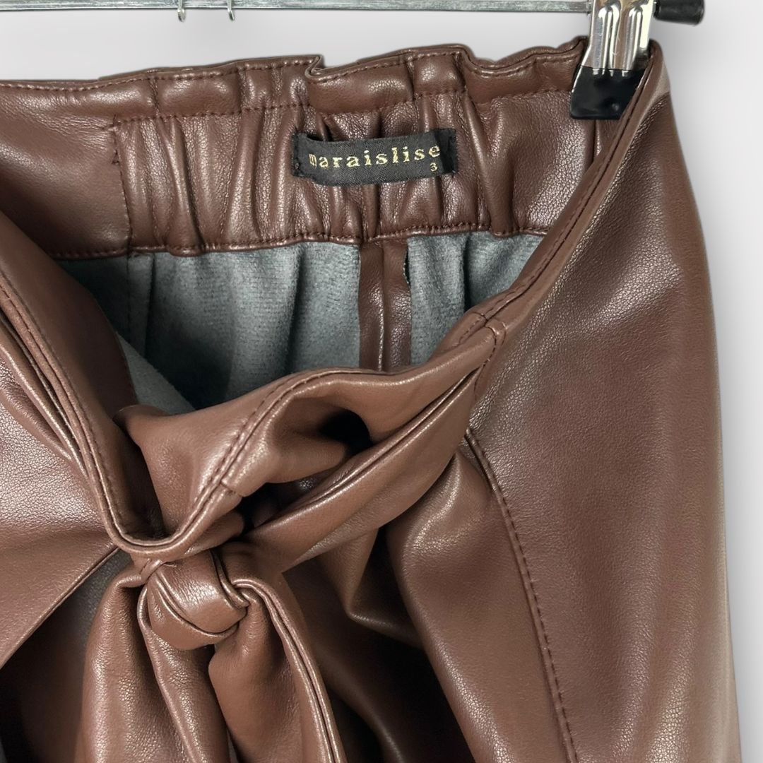 Maraislise Faux Leather Midi Skirt - 12