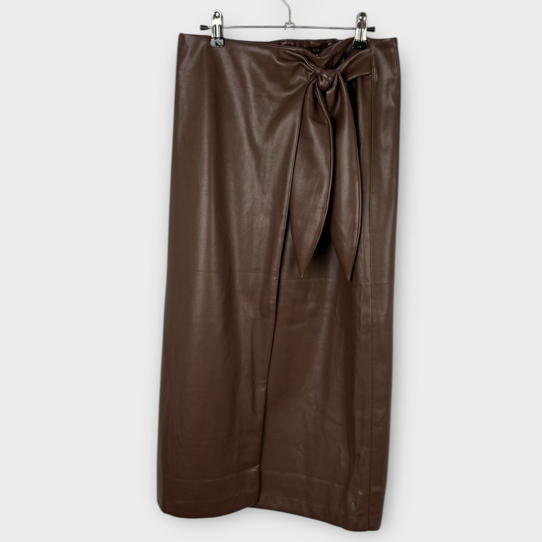 Maraislise Faux Leather Midi Skirt - 12