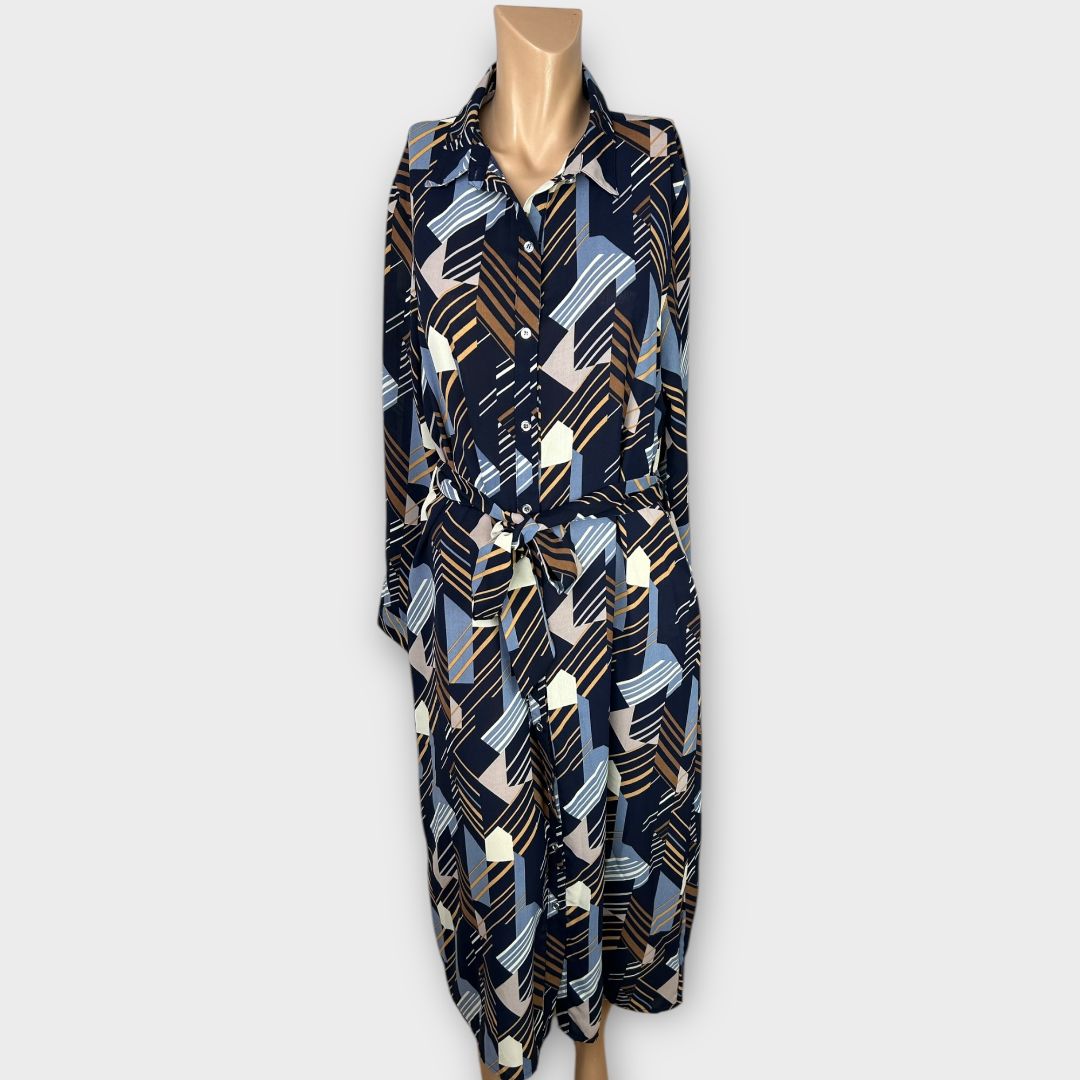 Marc Angelo Geometric Print Shirt Dress - 12