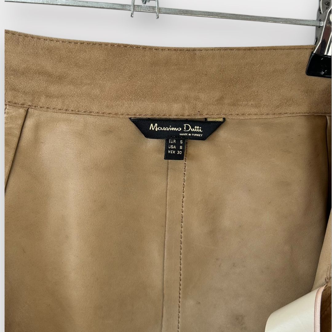 Massimo Dutti Suede Leather Wrap Skirt - S