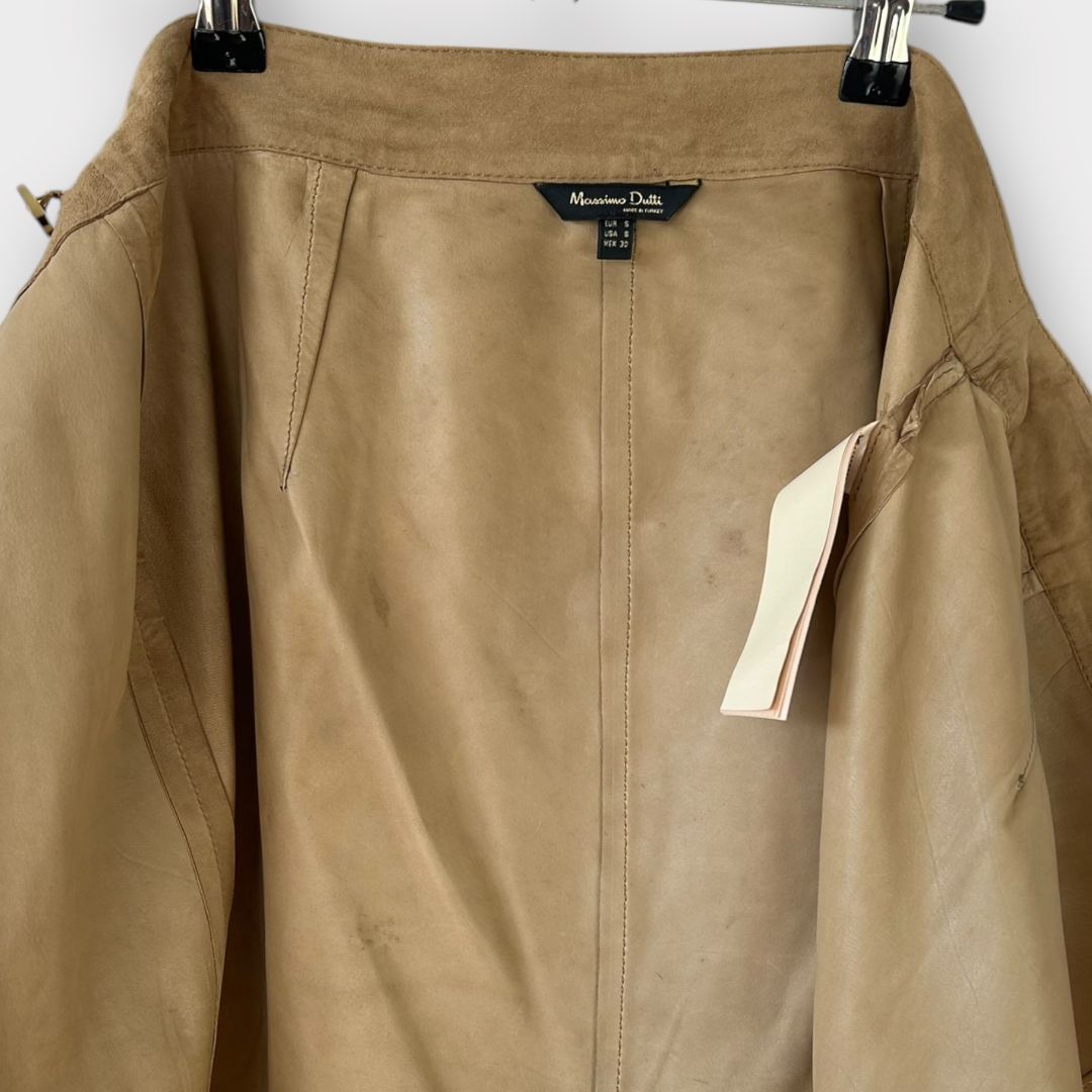 Massimo Dutti Suede Leather Wrap Skirt - S