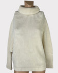Massimo Dutti Wool Blend Roll Neck Chunky Knit Jumper - S