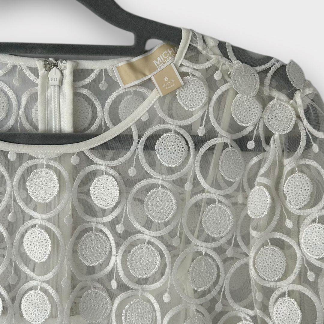 Michael Kors Dot Appliqué Mesh Dress - 12