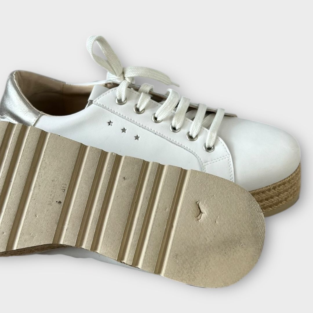 Mint Velvet Bernie Leather Espadrille Trainers - 7/40