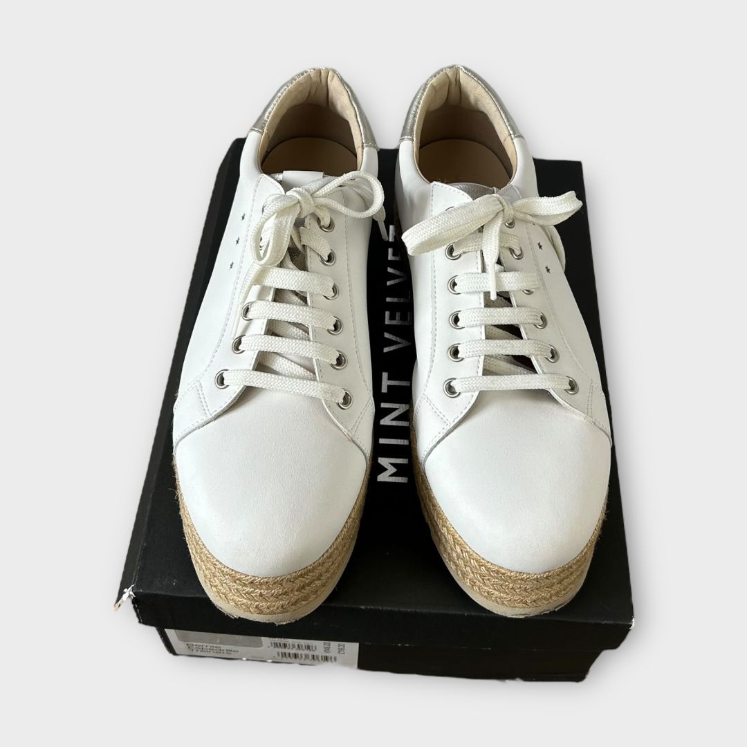 Mint Velvet Bernie Leather Espadrille Trainers - 7/40