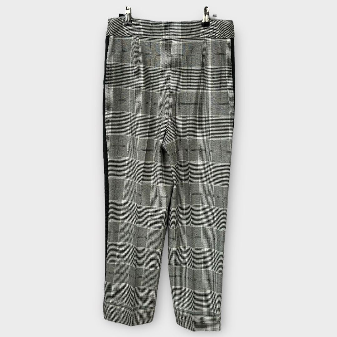 Mint Velvet Check Contrast Side Stripe Trousers - 10R