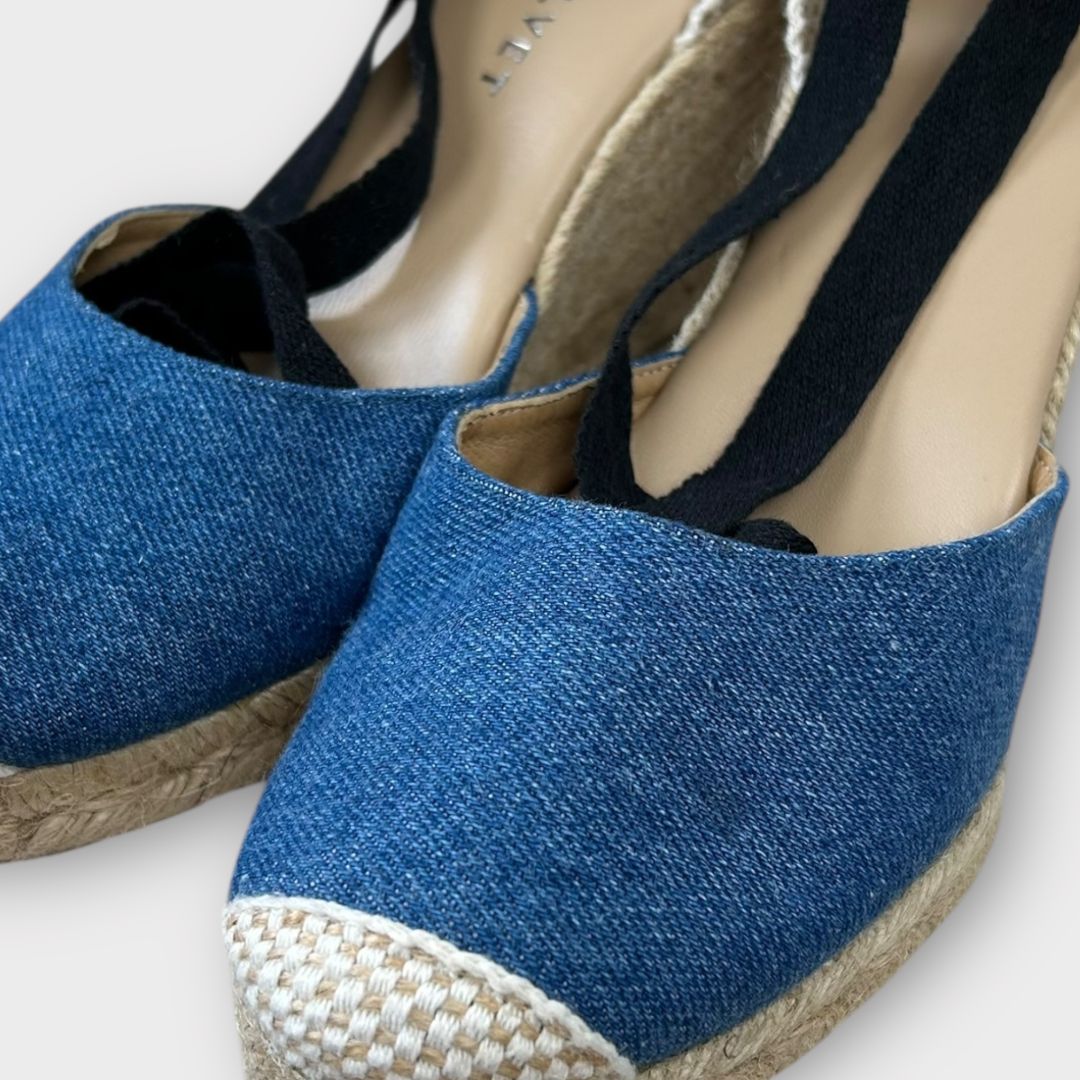Mint Velvet Denim Espadrille Tie Wedges - 6/39