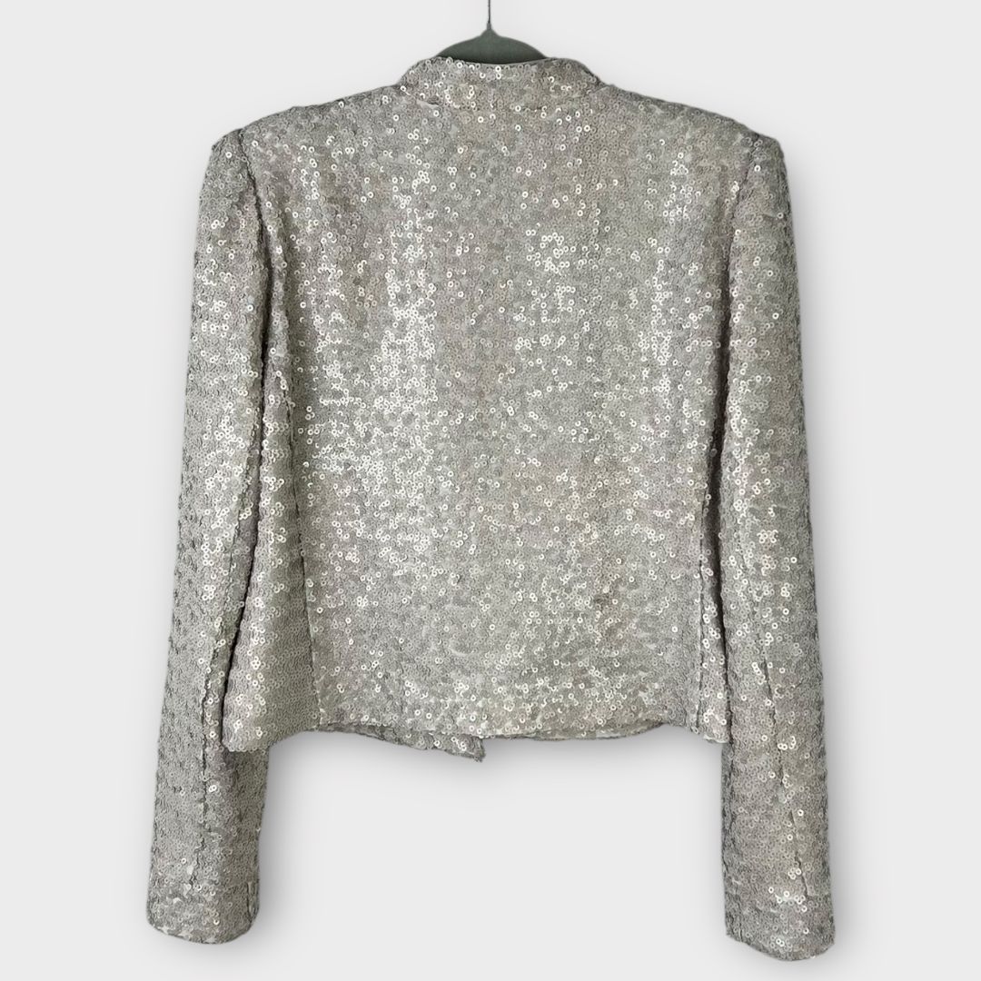 Mint Velvet Sequin Embellished Biker Jacket - 10/12