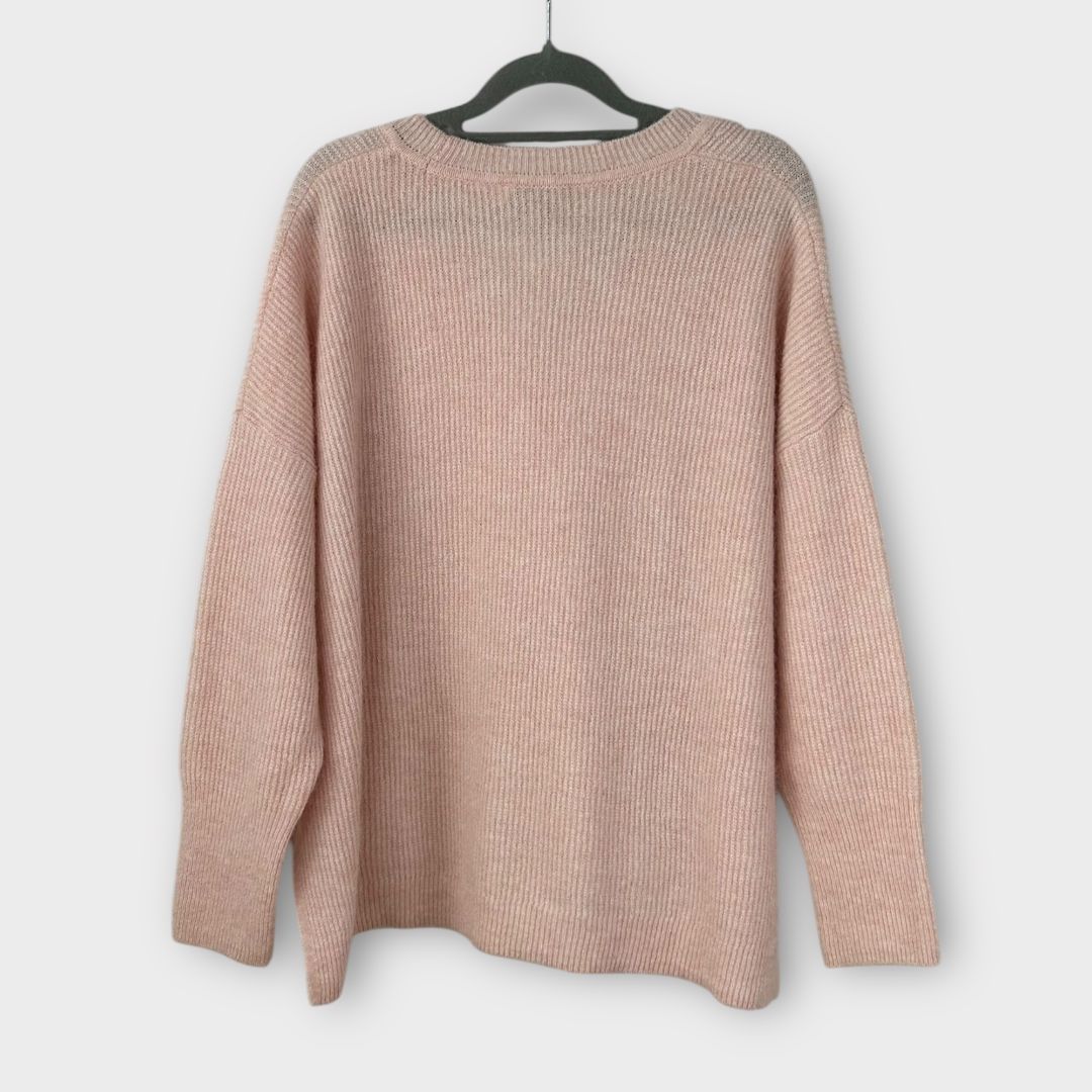 Mint Velvet V-Neck Oversized Knit Sweater - 16 (L)