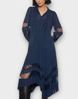 Monsoon Florence Lace Insert Pleated Midi Dress - 16/18