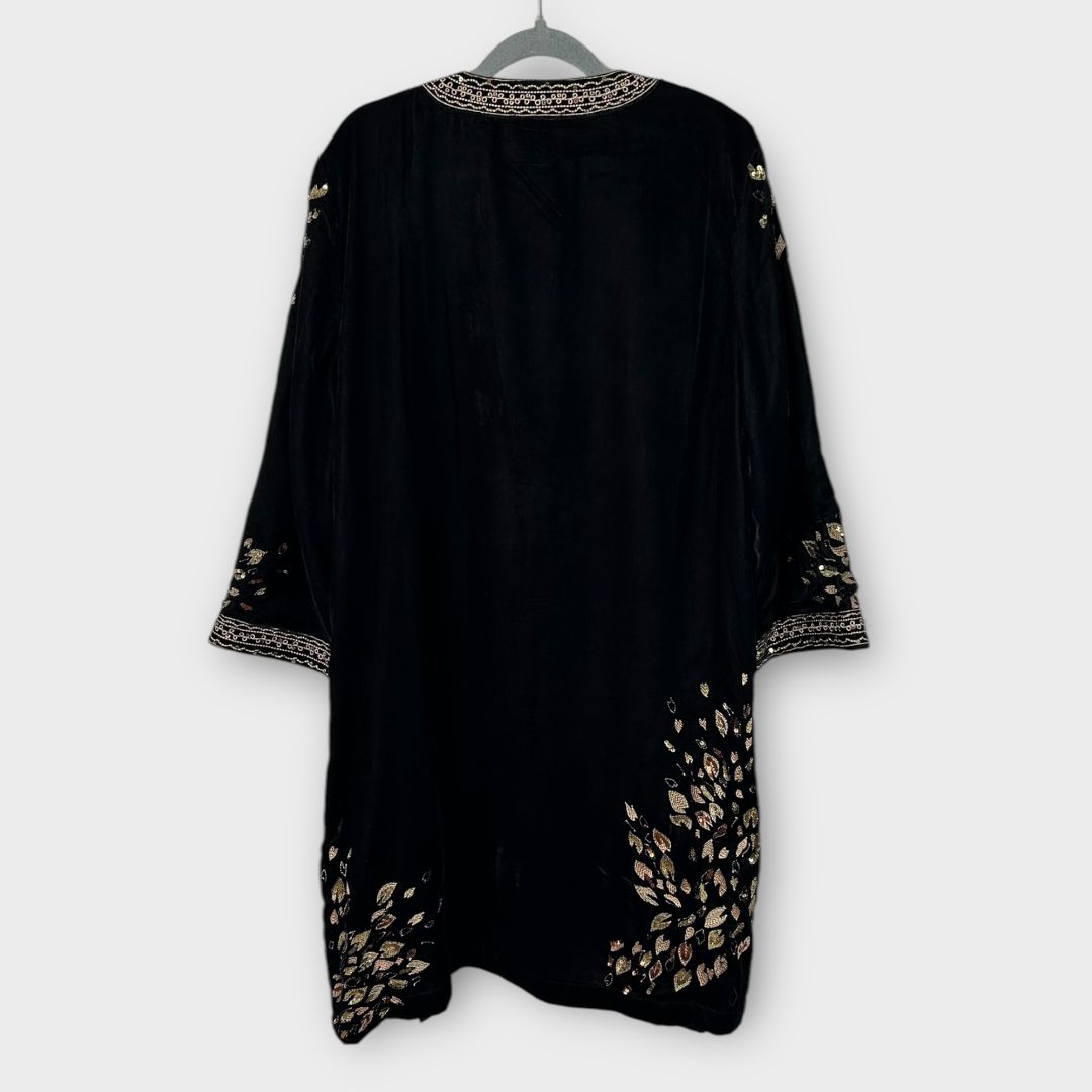 Monsoon Wendy Velvet Embroidered Kimono - 12/14