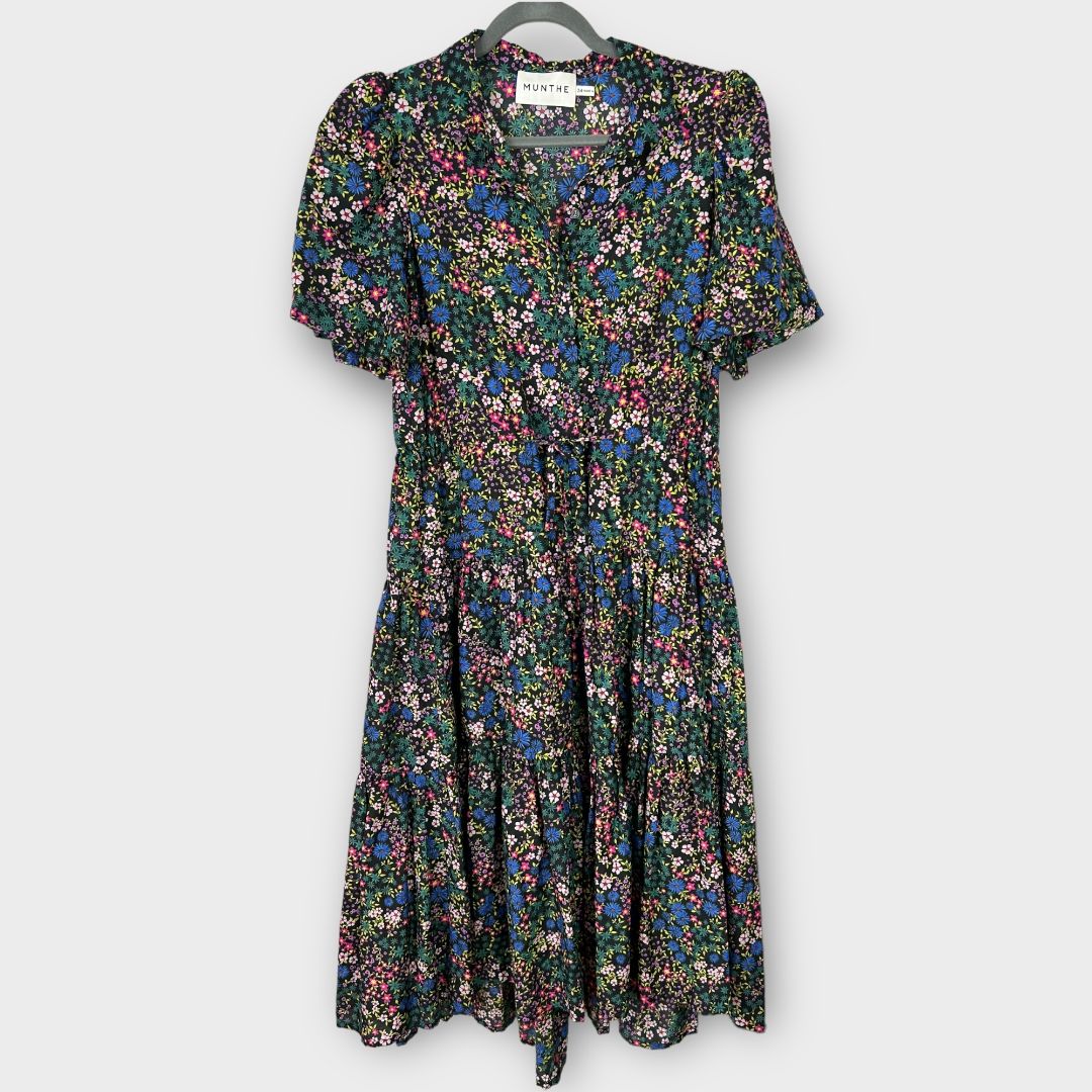 Munthe Cotton/Silk Floral Midi Dress - 6