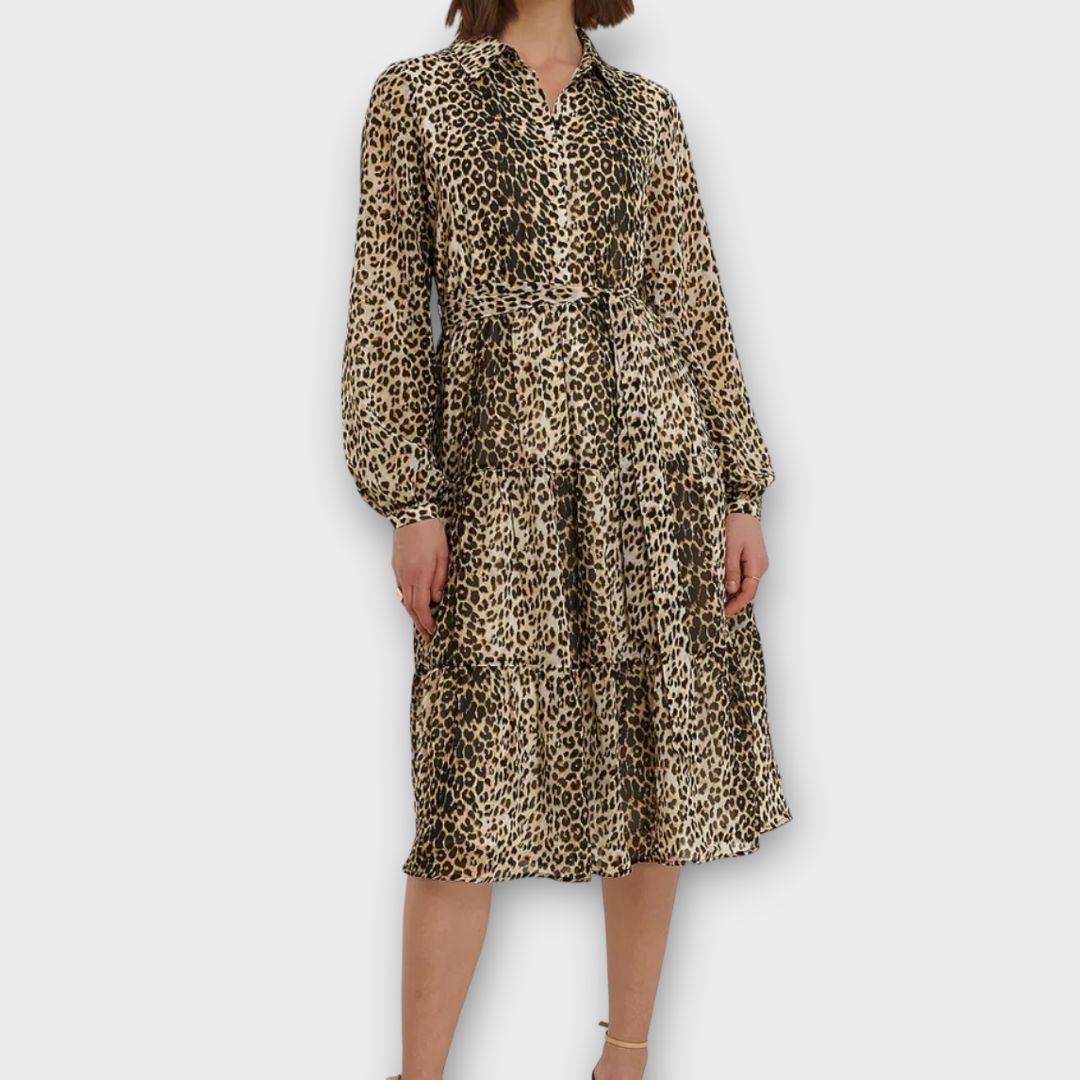Na-Kd Animal Print Midi Dress - 6/8