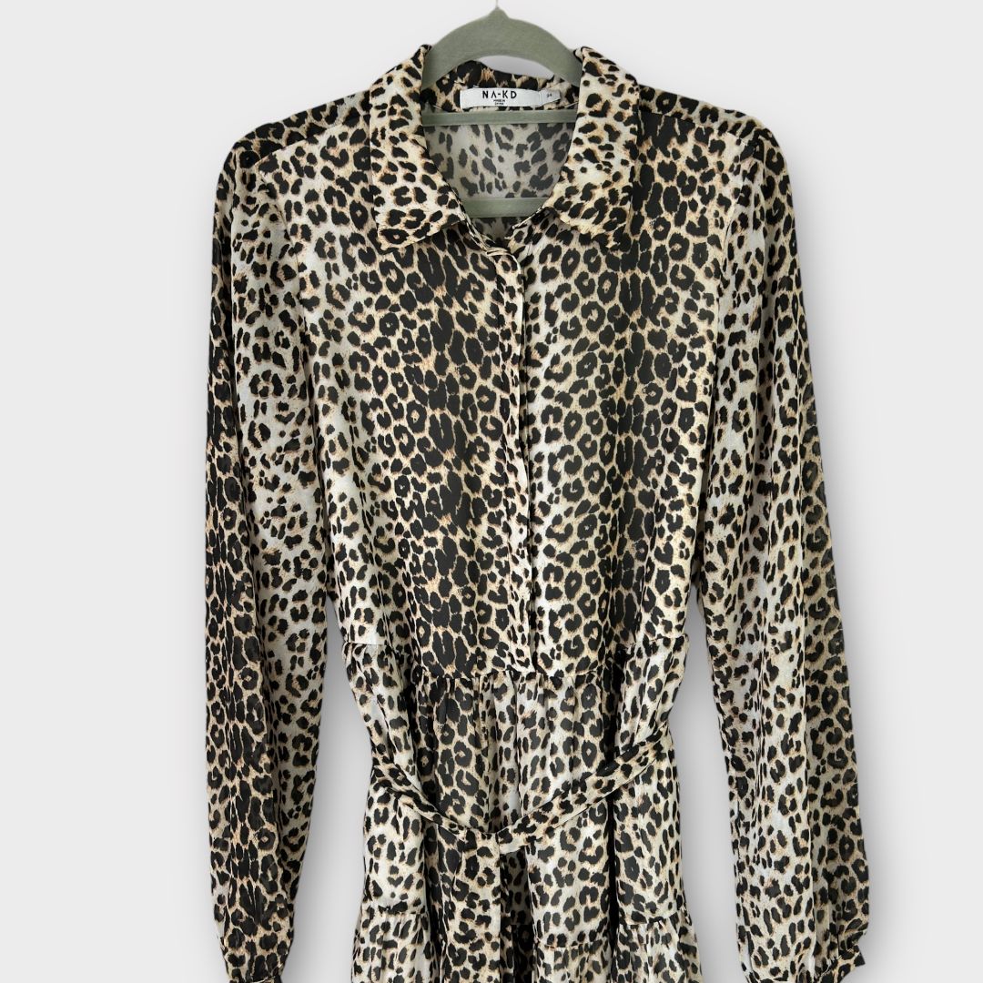 Na-Kd Animal Print Midi Dress - 6/8