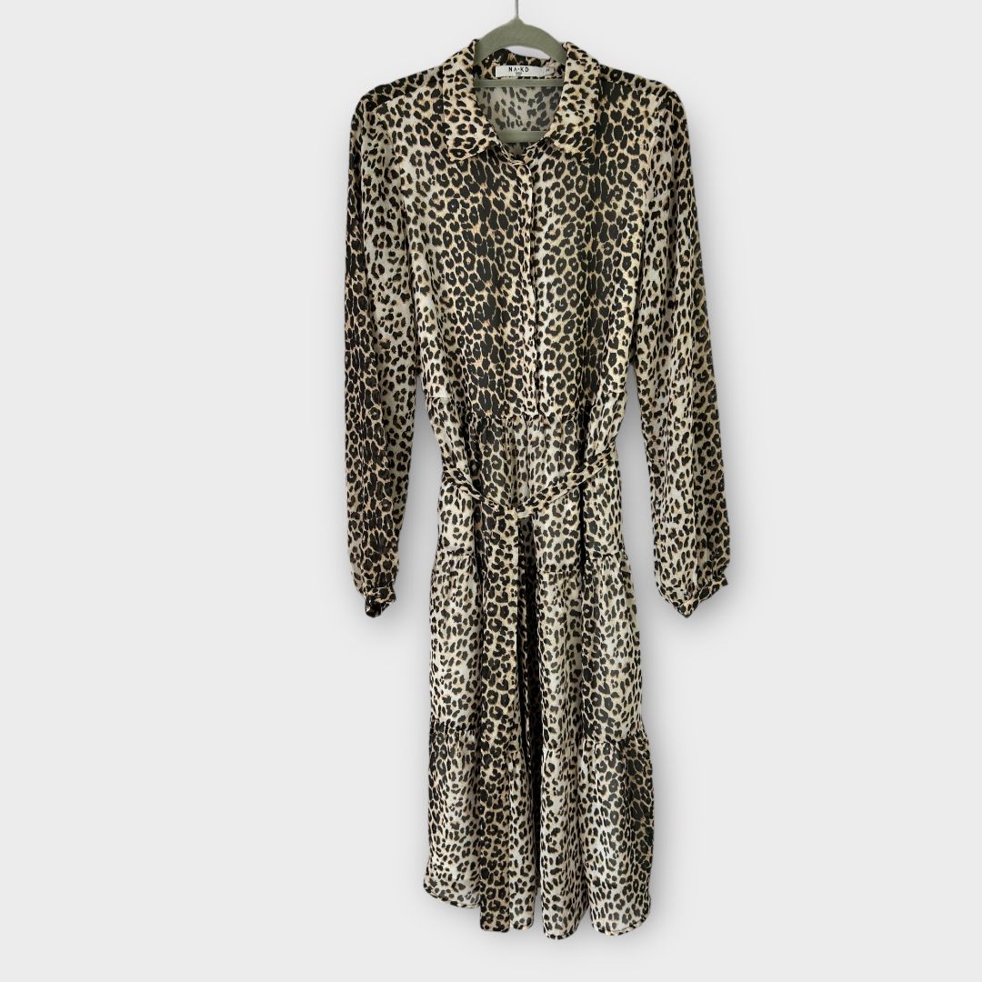 Na-Kd Animal Print Midi Dress - 6/8