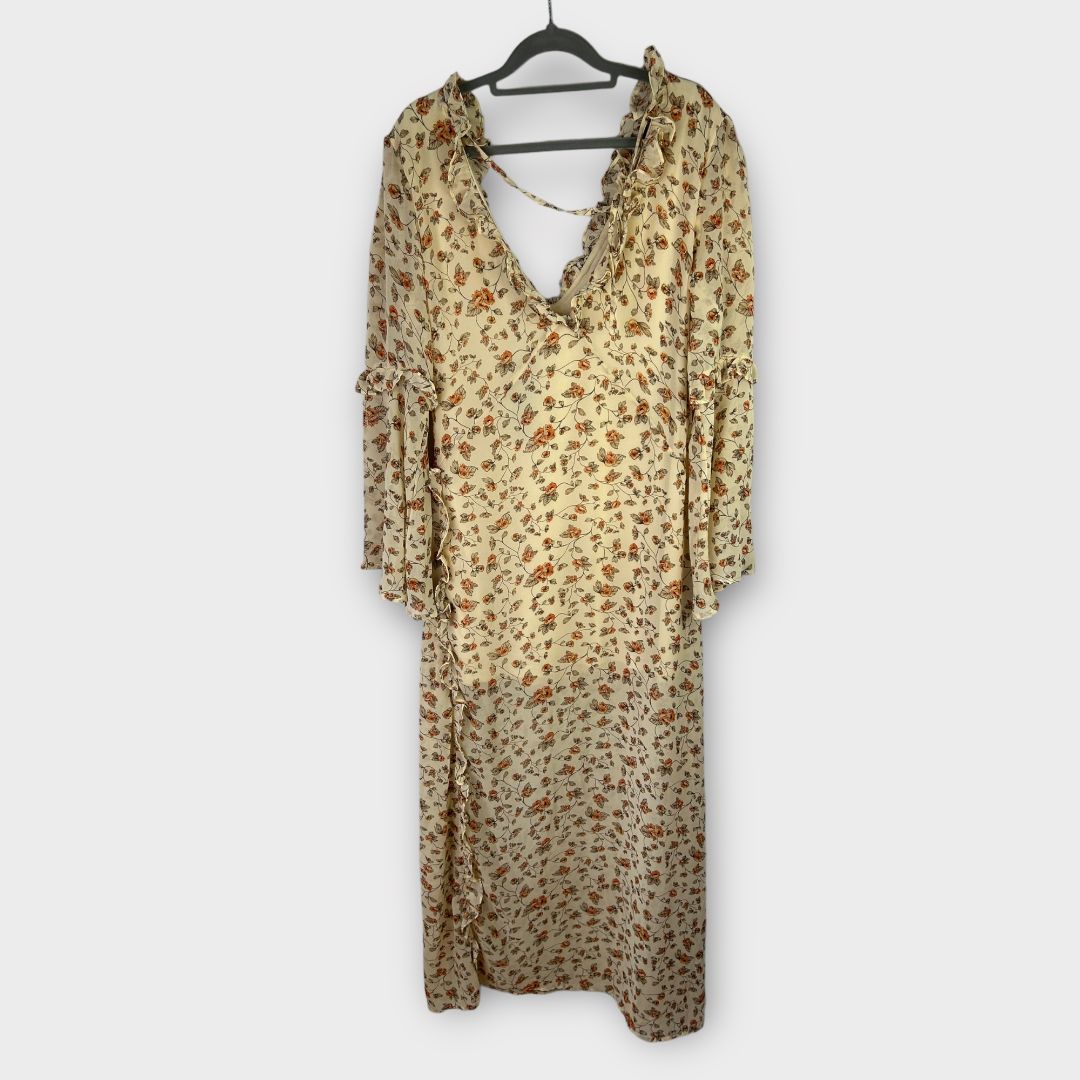 Nasty Gal Floral Ruffle Maxi Dress - 14