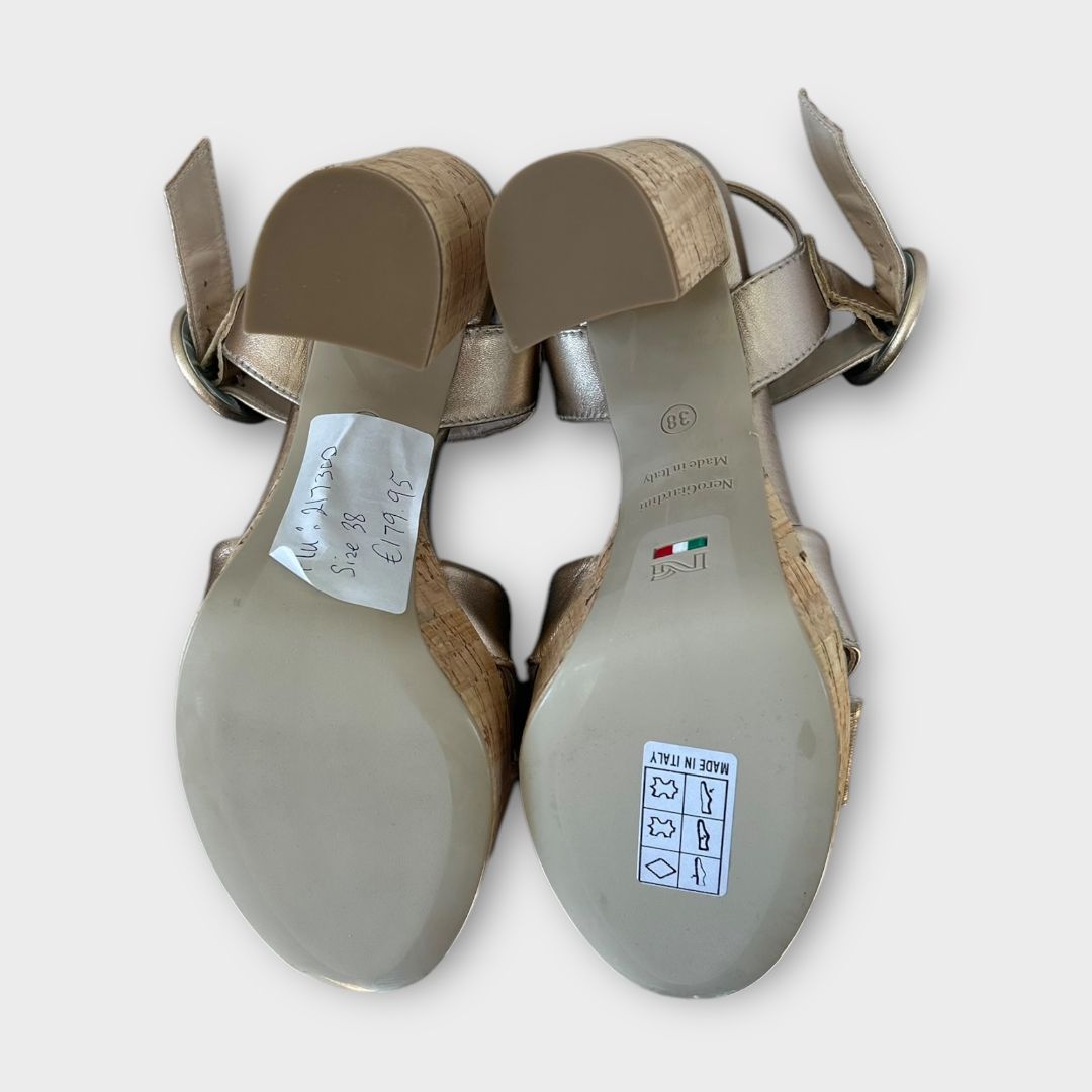 Nero Giardini Leather Platform Sandals - 5/38