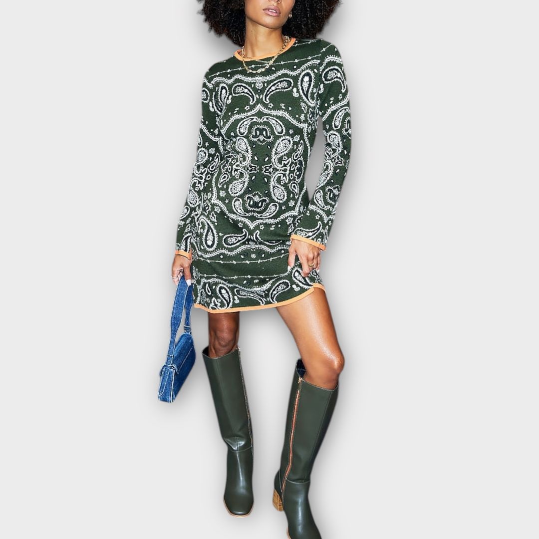 Never Fully Dressed Bandana Knit Mini Dress - 10/12 (M)