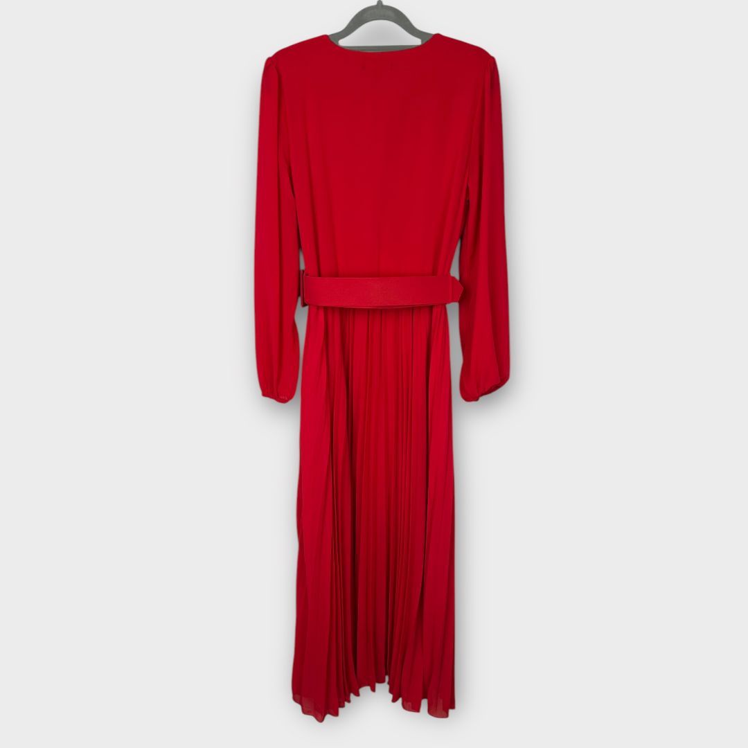 New Look Chiffon Pleated Belted Midi Dress - 10