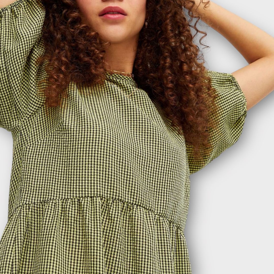 New Look Gingham Tiered Hem Midi Dress - 8 (Petite)