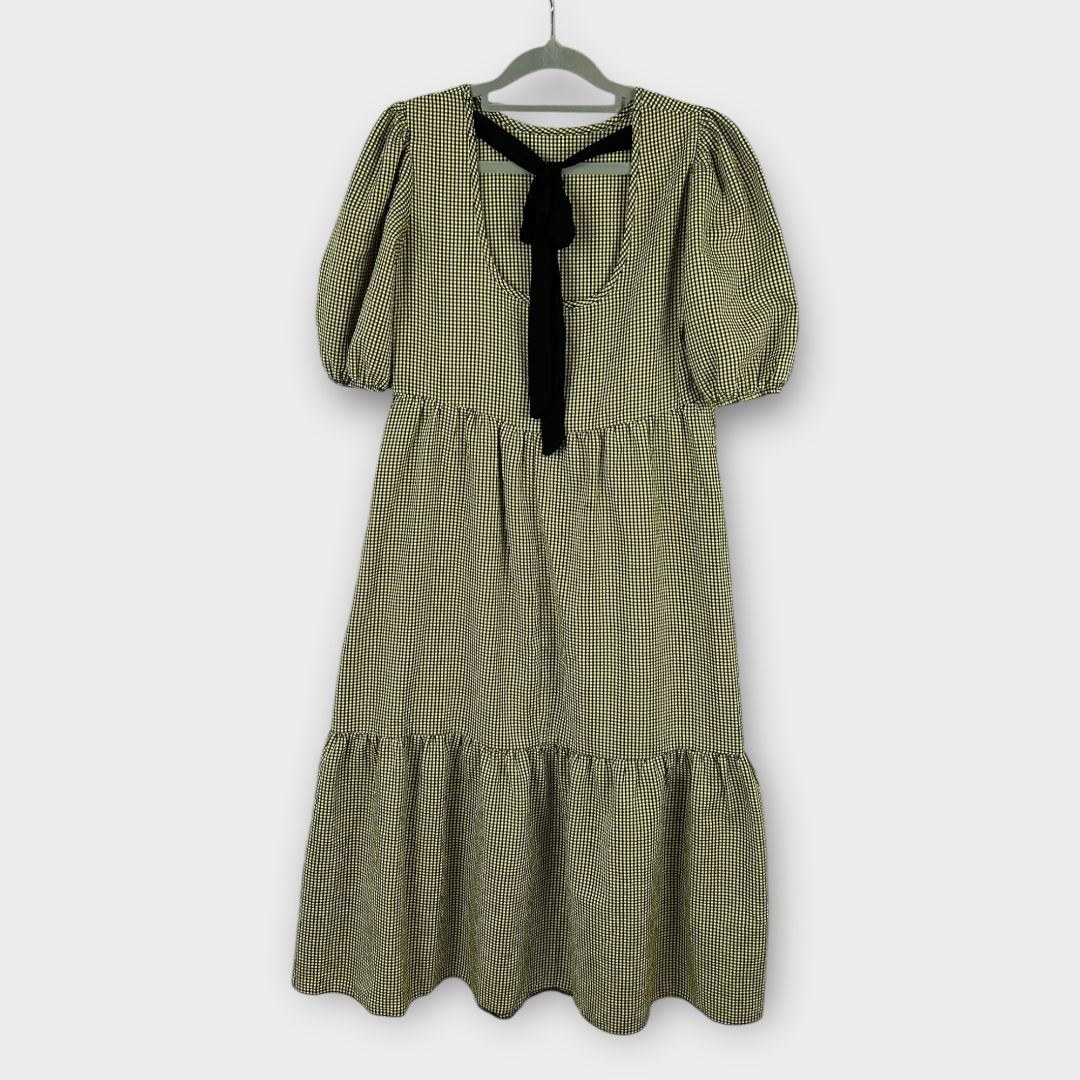 New Look Gingham Tiered Hem Midi Dress - 8 (Petite)