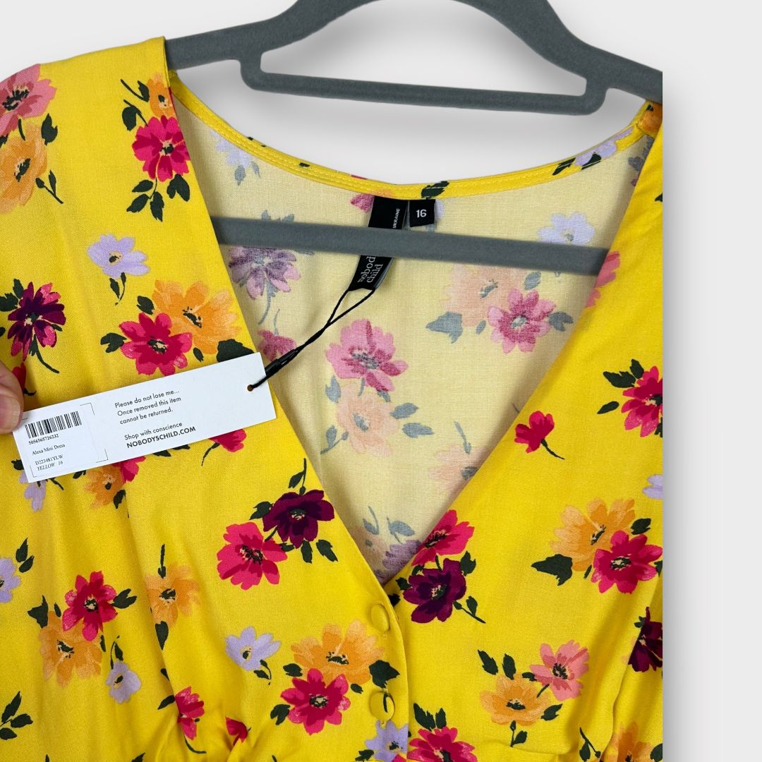Nobody&#39;s Child Floral Mini Dress - 14/16