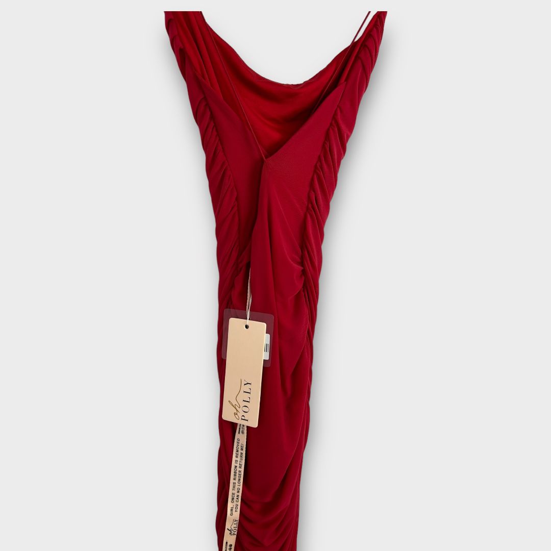 Oh Polly Ruched Bodycon Midi Dress - 8