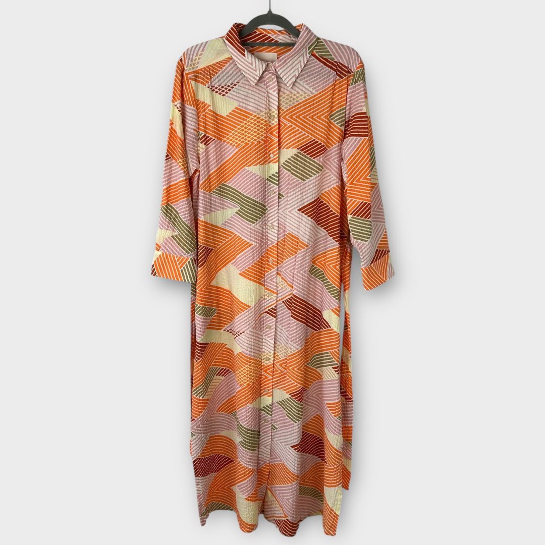 Part Two Binti Zig Zag Cotton Shirt Dress - 8/10