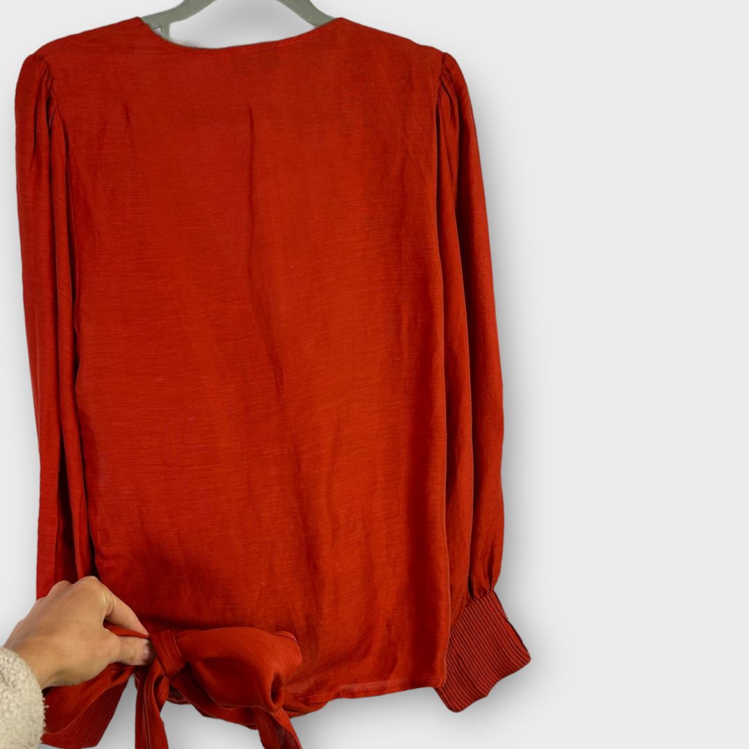 Part Two Linen Monroe Wrap Blouse - 10