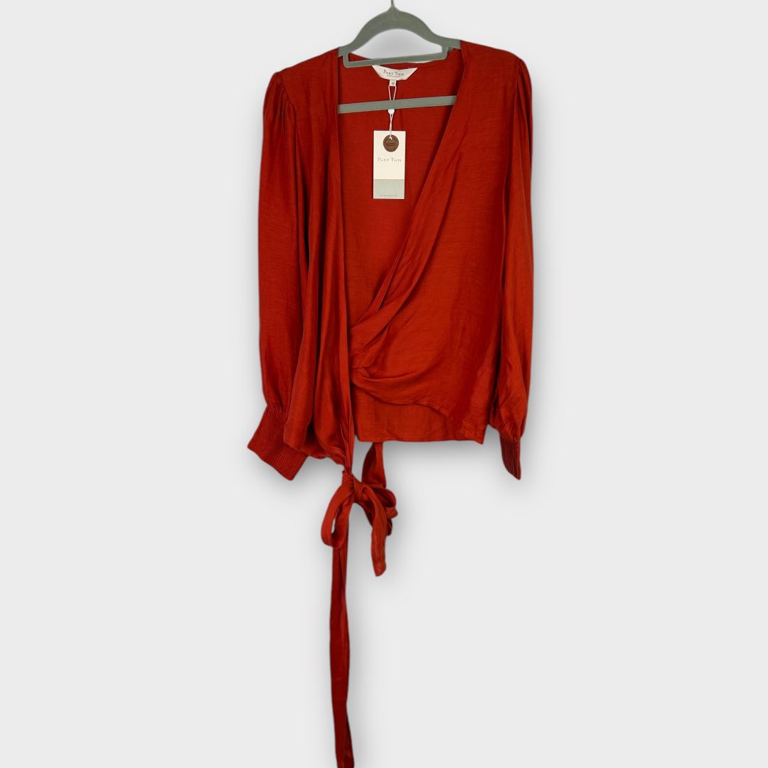 Part Two Linen Monroe Wrap Blouse - 10