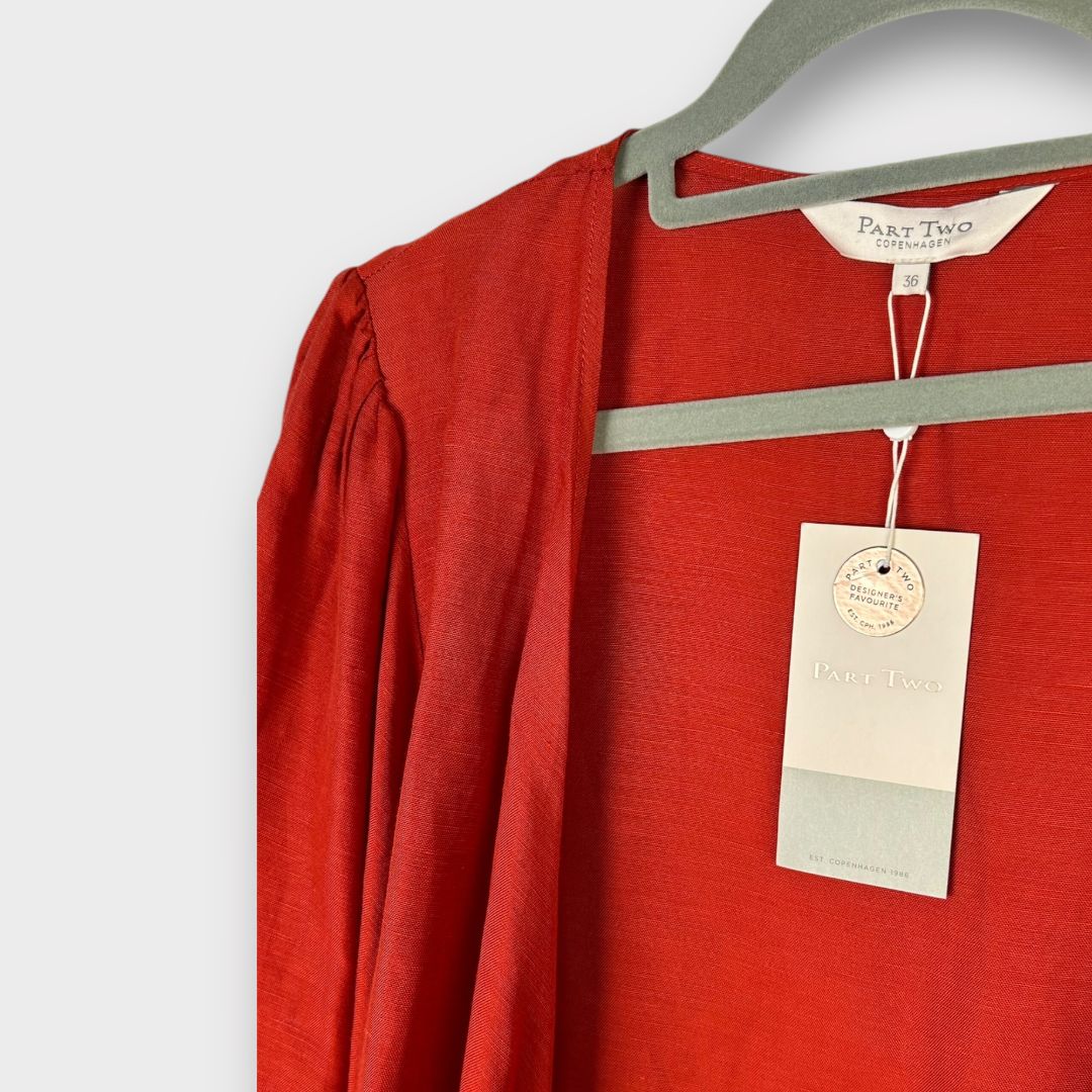 Part Two Linen Monroe Wrap Blouse - 10
